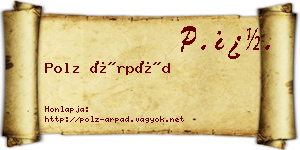 Polz Árpád névjegykártya